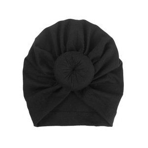 NWT black knotted turban hat for babies toddlers